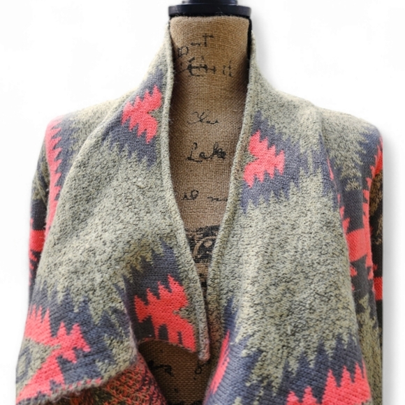Neon Pink and Gray Aztec Cardigan by Debut , Size S/M - Picture 2 of 8